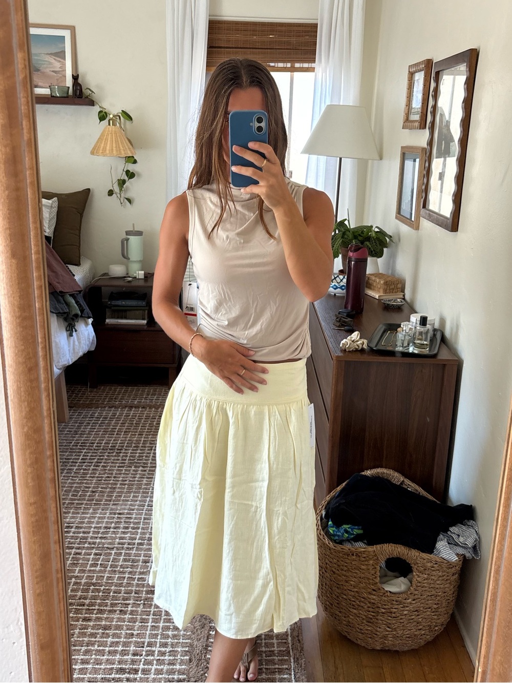 Women’s Cream Calvin Klein ruched top